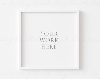 Square photo frame mockup, Mock ups, White frame digital, White frame template, Square frame digital, White frame, Square poster mockup
