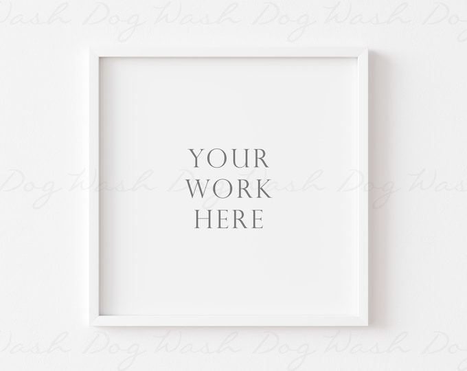 Square photo frame mockup, Mock ups, White frame digital, White frame template, Square frame digital, White frame, Square poster mockup