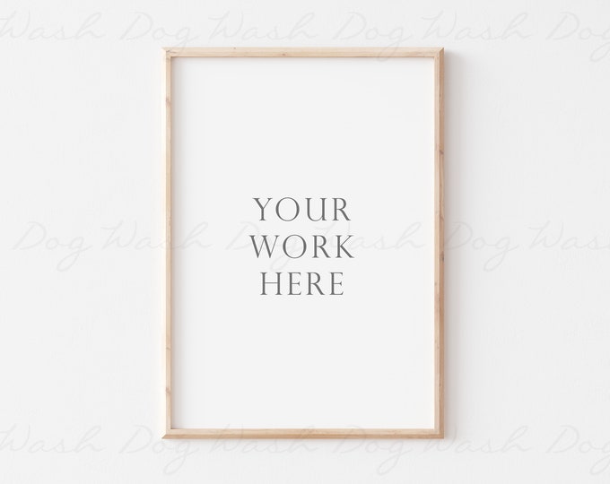 Thin wood frame mockup, Vertical mock up frame, A4 frame mockup, Wood sign mockup, Frame vertical, Empty wood frame, Vertical frame wood