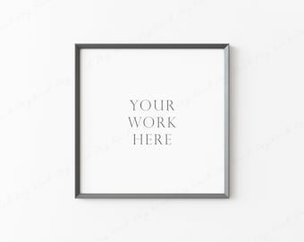Square Frame Mockup, Grey Thin Frame, Grey Frame Mockup, Square Picture Frame, Digital Art Frame, Poster Frame Mockup, Digital Frame Mockup