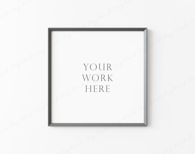 Square Frame Mockup, Grey Thin Frame, Grey Frame Mockup, Square Picture Frame, Digital Art Frame, Poster Frame Mockup, Digital Frame Mockup