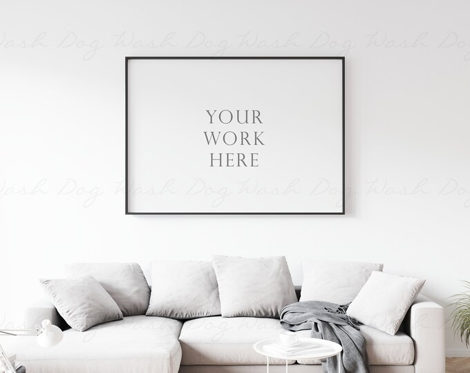 Horizontal art print mockup, Horizontal frame, Black frame mock, Black frame 5x7, Black horizontal frame, Frame psd, 5x7 Horizontal mockup