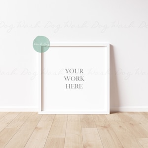 Digital picture frame mockup, Square white frame psd, Picture frame mockup, Square picture frame file, White frame mockup, Square frame Png
