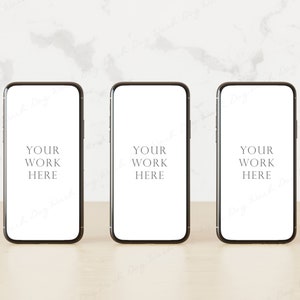 3 Smartphone Mockup, Simple Phone Mockup, iPhone Mockup, Cell Phone Mockup, Phone Screen Mockup, Minimalist Device Mockup, Digital Mockups