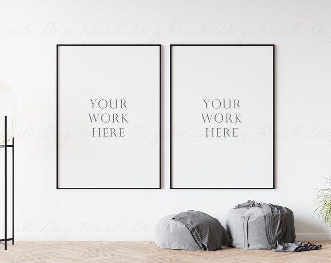 Two vertical frame psd, 2 frame vertical, Two frames psd, Two vertical, Two black frames, Black thin frames, Frames black, 2 frame mock ups