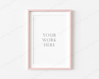 4x6 Digital Frame, Vertical Frame Mockup, Pink Frame Mockup, Vertical Picture Frame, Poster Mockup, Botanical Mockup, Instant Download