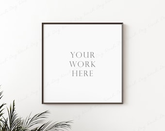 Square frame mockup, Portrait styled mockup, Framed mockup 10x10, Mock up frame tropical, Natural real mockup, Square digital frame, Mock up