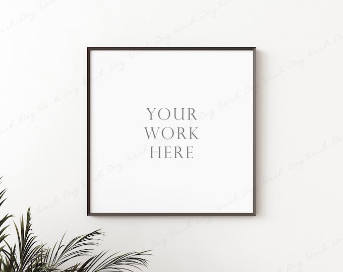 Square frame mockup, Portrait styled mockup, Framed mockup 10x10, Mock up frame tropical, Natural real mockup, Square digital frame, Mock up