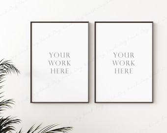 Mock ups, Two frame picture mock up, Interior mockup for art, Frame mock up set, frame mock up, Double picture frame, Set of 2 frame mockup
