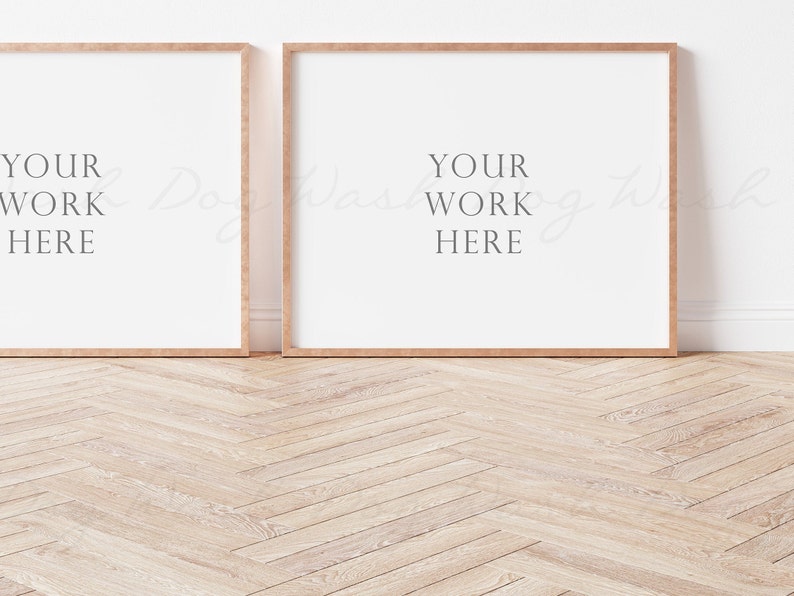 Download Frame mockup two horizontal Set of 2 gold frame Two | Etsy