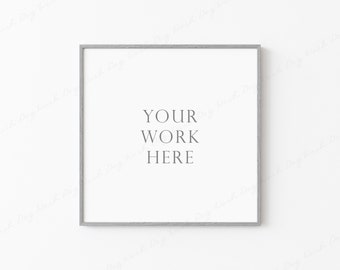 Square Picture Frame, Square Frame Mockup, Grey Slim Frame, Grey Frame Mockup, Digital Art Frame, Poster Frame Mockup, Digital Frame Mockup