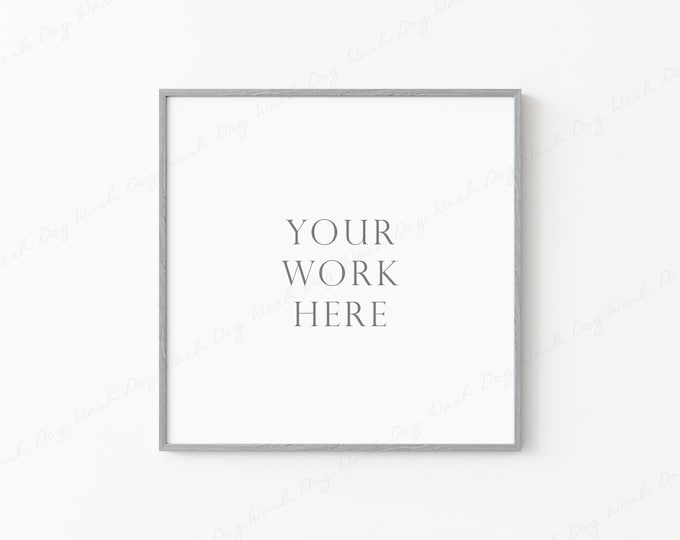 Square Picture Frame, Square Frame Mockup, Grey Slim Frame, Grey Frame Mockup, Digital Art Frame, Poster Frame Mockup, Digital Frame Mockup