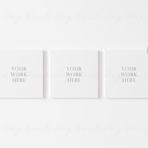 Three square canvas mockup, Three canvas square, Canvas mock three, Canvas, Square canvas, Three canvas, Three empty canvas, 3 canvas mockup