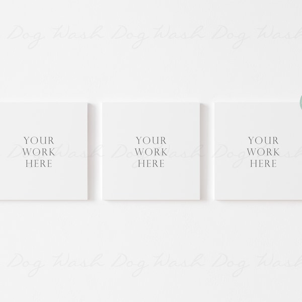 Three square canvas mockup, Three canvas square, Canvas mock three, Canvas, Square canvas, Three canvas, Three empty canvas, 3 canvas mockup