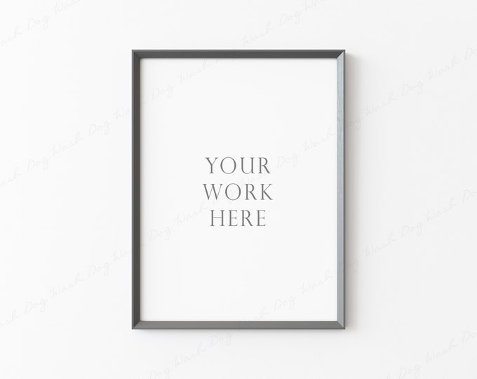 Vertical Frame Mockup, Grey Frame Mockup, Digital Art Frame, Digital Frame Mockup, Grey Thin Frame, 4x3 Frame Mockup, Photo Frame Mockups