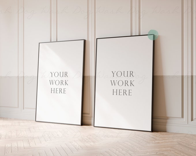 Double frame mockup, Set of 2 Framed art, Welcome sign mockup, Interior frame scene, 2 Frame mockup, 4x6 Picture frame, Thin frame mock ups