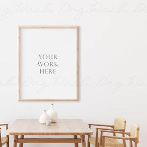 Farmhouse wall mockup, Mockup dining room, Room mockup blank wall, Dining room mockup, Farmhouse mockup, Wall art mockup, Empty wall mockup image 4