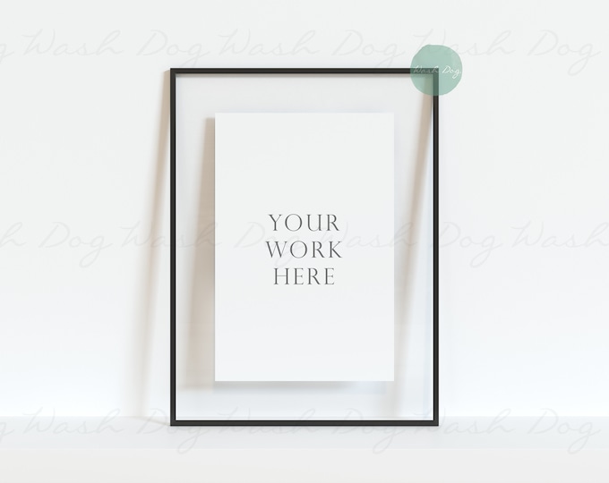 Thin frame mockup, Minimal vertical frame mockup, Black thin frame, Photo frame mockup, Digital frame, Black digital frame, 2x3 frame mockup