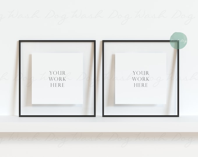 Two square frame mockup, Set of two frames, Minimal frame mockup, Minimal frame, 2 square frames, Mock up frame, Couple, Two frame mock up