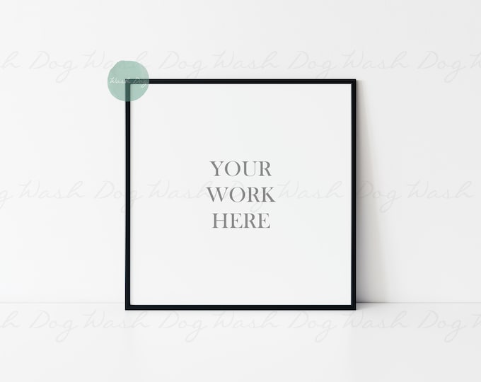 Square mockup frame, Black thin frame, Square digital frame, Minimal frame, Mock up thin frame, Frame digital download, Frame, Black mockup