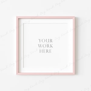 Pink Frame Mockup, Square Frame Mockup, Digital Frame Mockup, Nursery Frame Mockup, Portrait Frame, Mockup for Poster, Picture Frame Mockup