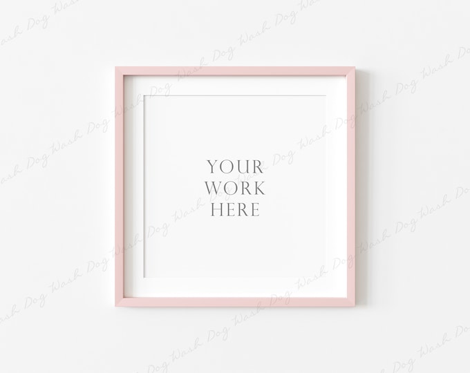 Pink Frame Mockup, Square Frame Mockup, Digital Frame Mockup, Nursery Frame Mockup, Portrait Frame, Mockup for Poster, Picture Frame Mockup