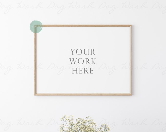Frame mock up, Minimal mockup, Wood frame mockup, Poster mockup, Boho frame mockup, Landscape frame, Wall frame mockup, Scandinavian styled