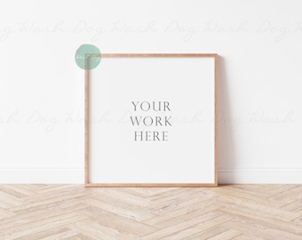 Rose gold mockup frame, Copper frame mockup, Square copper frame, Square frame mock ups, Wood floor mockup, Square, Rose gold frame square