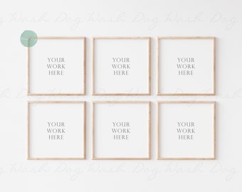 Six square frame mockup, Six wood frame, 6 Frame mockup, Six mockup frame, Square six frame, 6 wood frames, 6 frame, Set of six frame mockup