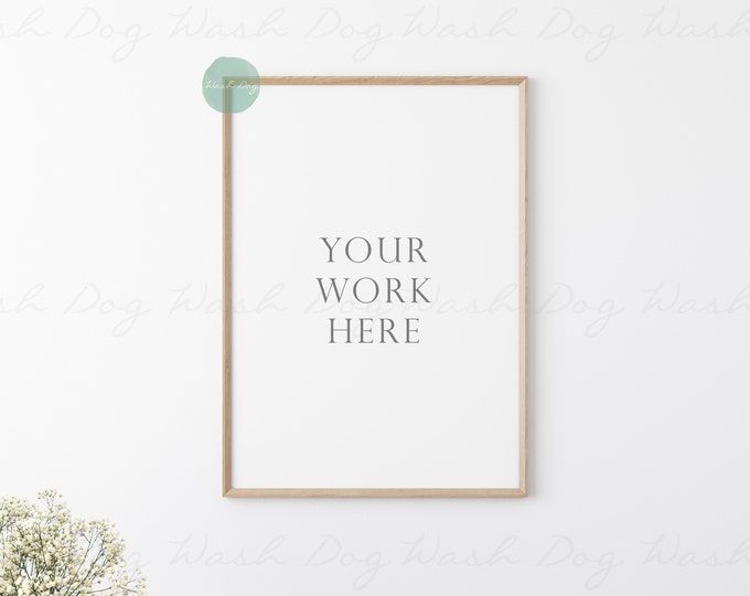 4x3 Frame mockup, Photo mockup, Thin wood frame, Simply mockup, Frame mockup plant, Vertical frame mock up, Digital frame, Instant download