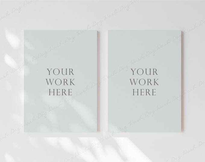 2 Vertical Canvas Mockup, Blank Canvas Mockup PSD, Mockup for Artwork, Simple Canvas Mockup, Painting Display Mockup, Wall Art Canvas Mockup
