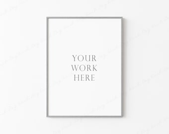 Vertical Frame Mockup, Digital Frame Mockup, Grey Frame Mockup, Minimalist Wall Art Mockup, Slim Frame, 4x3 Frame Mockup, Photo Frame Mockup