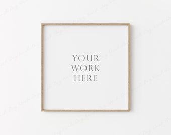 Wooden Frame Mockup, Square Frame Mockup, Digital Frame Mockup, Portrait Frame, Mockup for Poster, Picture Frame Mockup, Empty Wood Frame