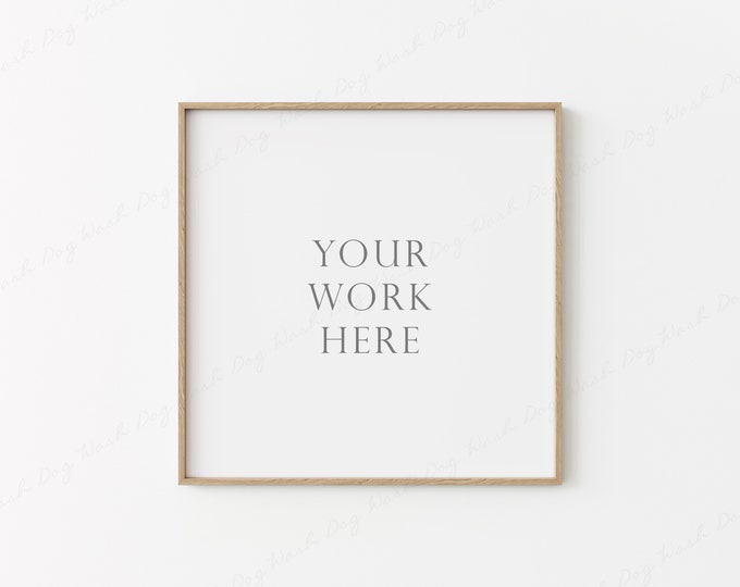 Wooden Frame Mockup, Square Frame Mockup, Digital Frame Mockup, Portrait Frame, Mockup for Poster, Picture Frame Mockup, Empty Wood Frame