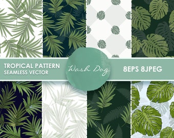 Floral digital paper, Tropical, Digital paper pack, Botanical, Paper pack, Digital paper, Digital scrapbook paper, Digital paper botanical