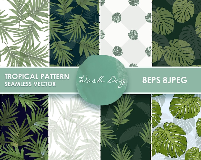 Floral digital paper, Tropical, Digital paper pack, Botanical, Paper pack, Digital paper, Digital scrapbook paper, Digital paper botanical