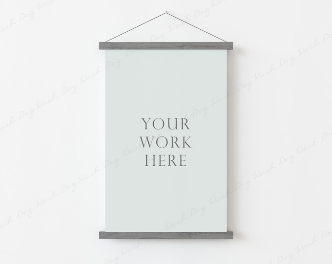 Poster frame mock up, Hanging canvas frame, Portrait poster frame mockup, Wood picture poster mockup, Psd frame, Calendar poster mock up 2x3