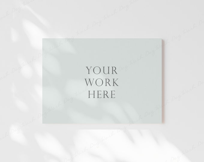 Horizontal Canvas Mockup, Blank Canvas Mockup PSD, Mockup for Artwork, Landscape Canvas Mockup, Painting Display Mockup, Room Canvas Mockup