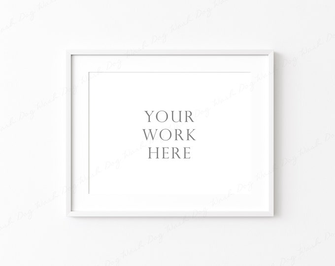 3x4 Horizontal Frame Mockup, White Frame Mockup, Landscape Frame Mockup, Rectangular Frame Mockup, Poster Frame Mockup, Digital Frame Mockup