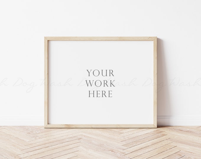 Horizontal frame mockup, 8x10 frame mockup, Frame, Wood frame mockup, Horizontal mockup, 8x10 wood frame, Landscape frame, Wood sign mockup