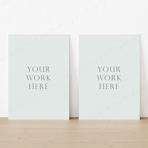 2 Vertical Canvas Mockup, Canvas Mockup for Artwork, Modern Mockup, Painting Display Mockup, Living Room Canvas Mockup, Two canvas mockup