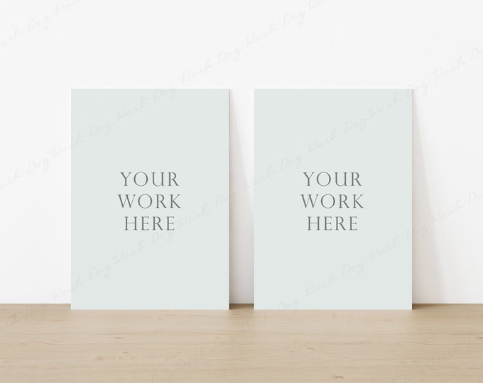 2 Vertical Canvas Mockup, Canvas Mockup for Artwork, Modern Mockup, Painting Display Mockup, Living Room Canvas Mockup, Two canvas mockup