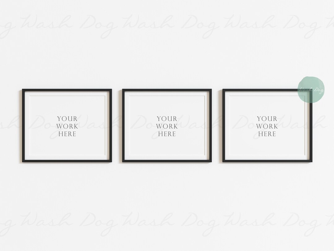 Three Horizontal Frames Mockup, Three Mock up Frames, Three Frames in a Row, 3 Horizontal Frame