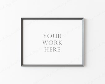 4x3 Horizontal Frame Mockup, Grey Frame Mockup, Landscape Frame Mockup, Rectangular Frame Mockup, Poster Frame Mockup, Digital Frame Mockup