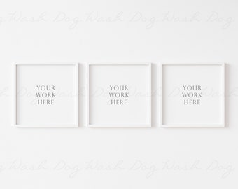 Three square frame mockup, Set of three frames, 3 frame mockup, White three frame, 3 frame digital, Three frame mockup, Three square frames