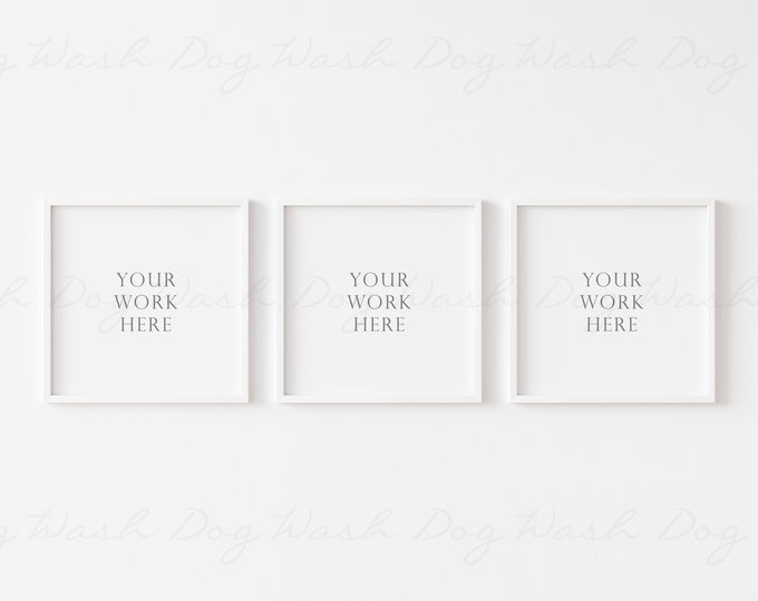 Three square frame mockup, Set of three frames, 3 frame mockup, White three frame, 3 frame digital, Three frame mockup, Three square frames