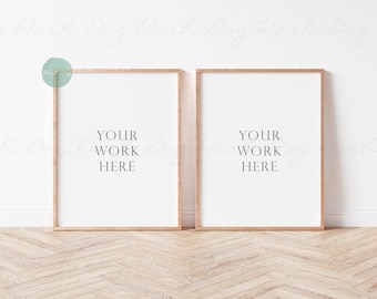 Two rose gold frame mockup, Two vertical, 2 Copper frames, 2 Vertical frames mockup, 8x10, Two vertical, Canvas, Two vertical wood frames