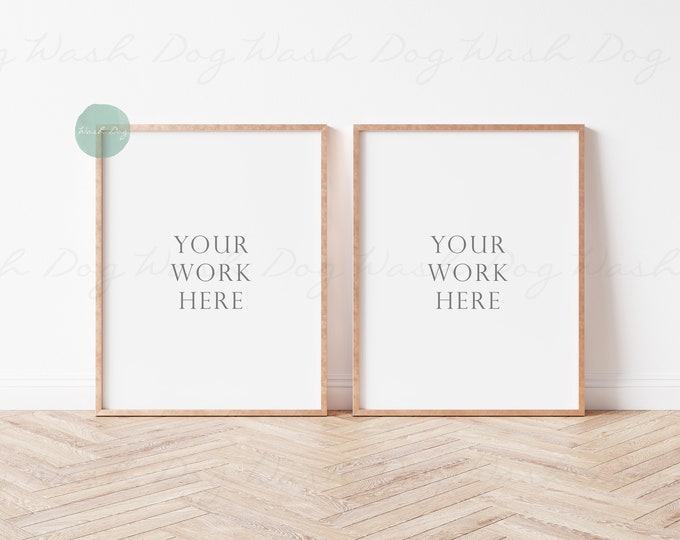 Two rose gold frame mockup, Two vertical, 2 Copper frames, 2 Vertical frames mockup, 8x10, Two vertical, Canvas, Two vertical wood frames