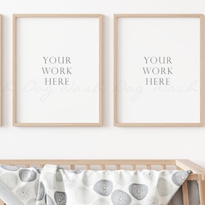 Nursery mockup frame, Three vertical frame, Nursery mock ups, Nursery frame, Children room mockup, Three vertical frame, Mockup three frames image 3