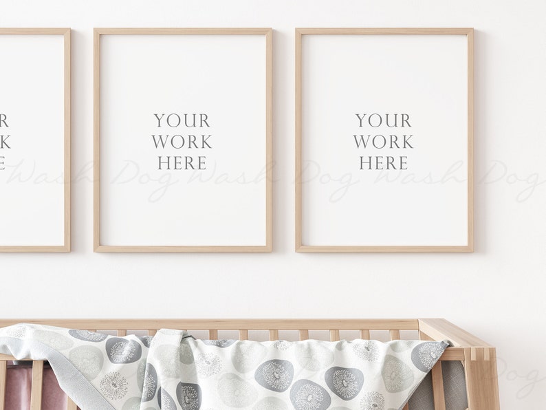 Nursery mockup frame, Three vertical frame, Nursery mock ups, Nursery frame, Children room mockup, Three vertical frame, Mockup three frames image 3